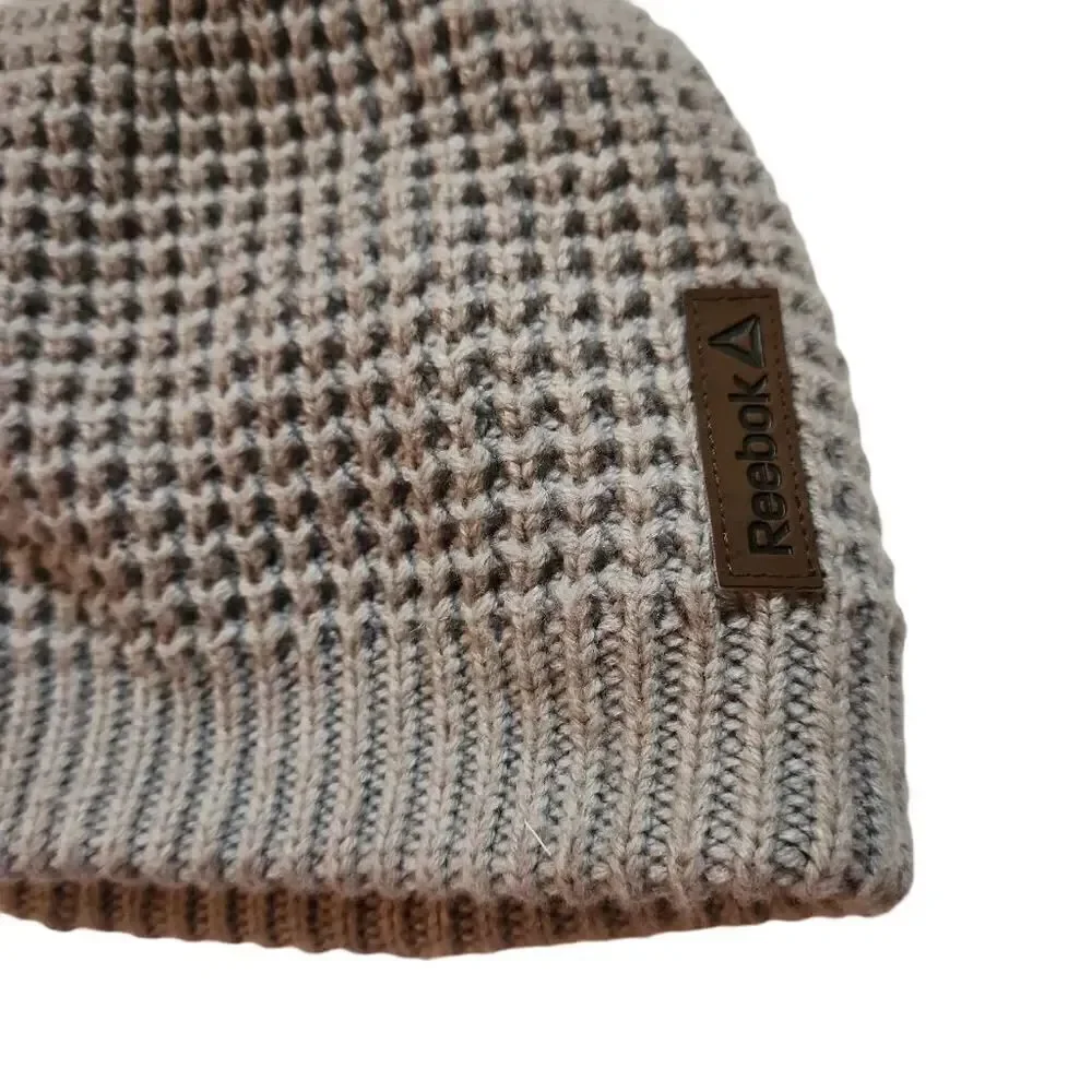 REEBOK Knit Hat with Faux Fur Lining